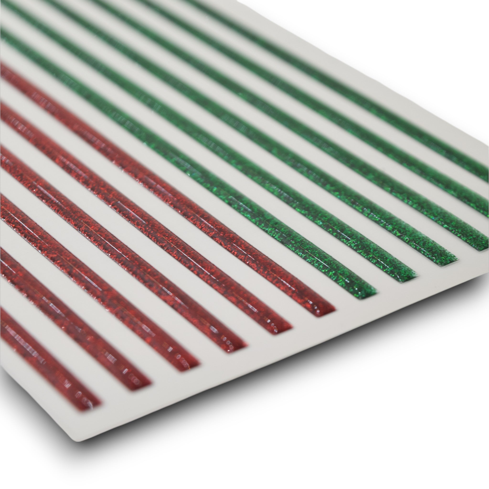 Glitter Wide Green & Red - 3D Gel Strip Stickers